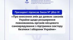 Розширення повноважень органів місцевого самоврядування з підтримки сектору безпеки і оборони України — Президент підписав Закон