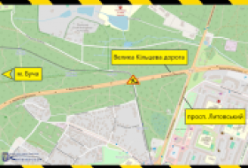 С 19 мая по 20 августа будут ограничивать движение по мосту через трамвайные пути на Большой Кольцевой дороге (+схема)
