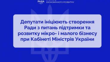 Парламентарії ініціювали створення Ради з питань підтримки та розвитку мікро- і малого бізнесу при Уряді