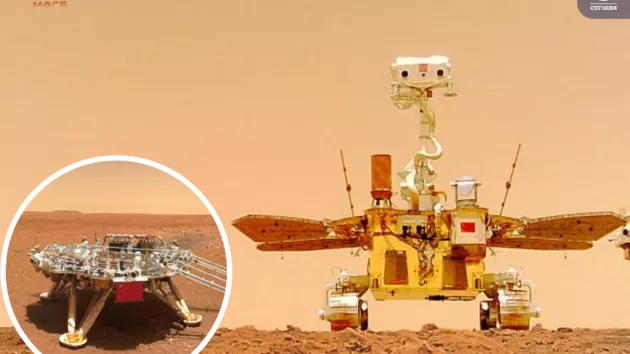 Красный пейзаж и селфи марсохода. Китайский показал новые фото с Марса